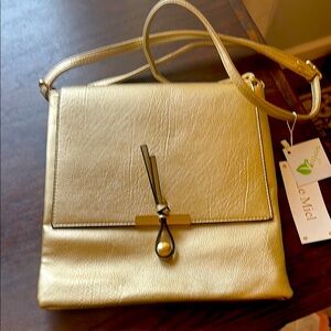 NWT Le Miel Gold Crossbody Purse